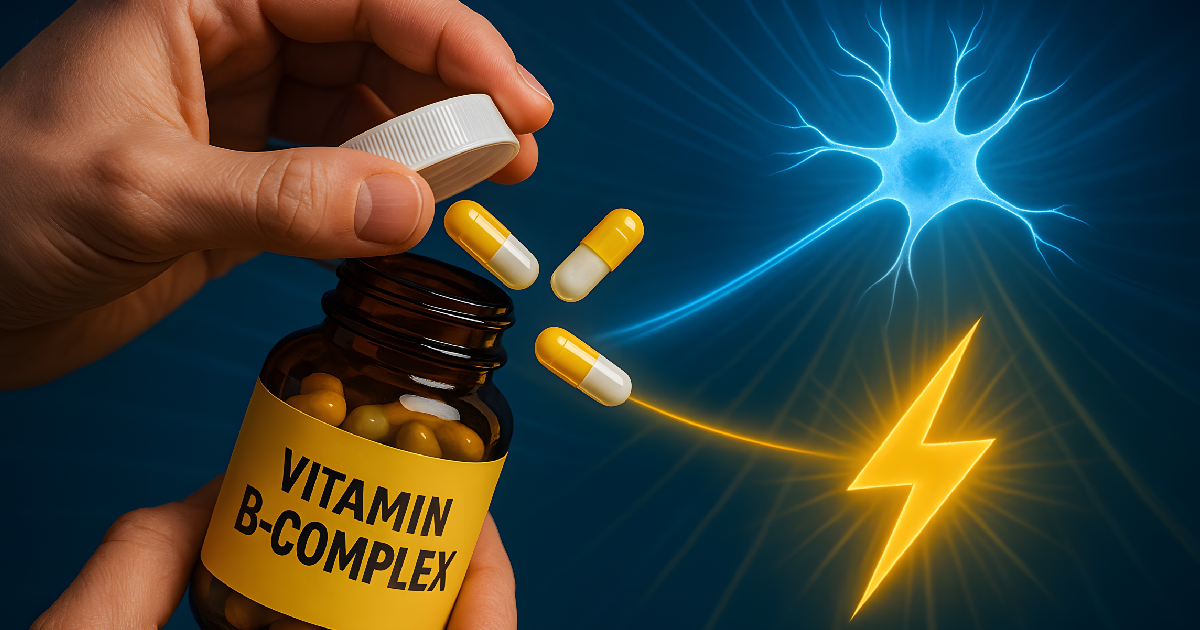Man taking Vitamin B Complex tablets in Torrance, CA